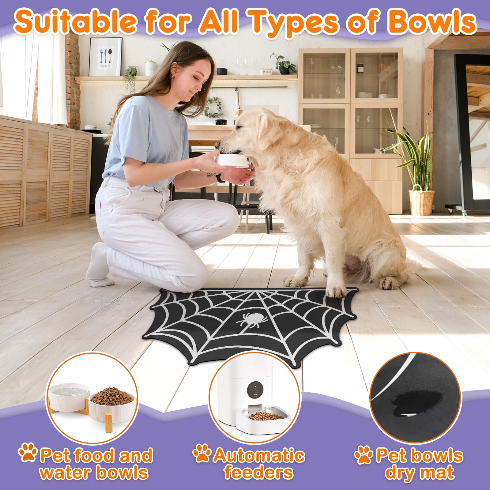 Petsinurarea spider web design adds a festive Halloween decor touch.