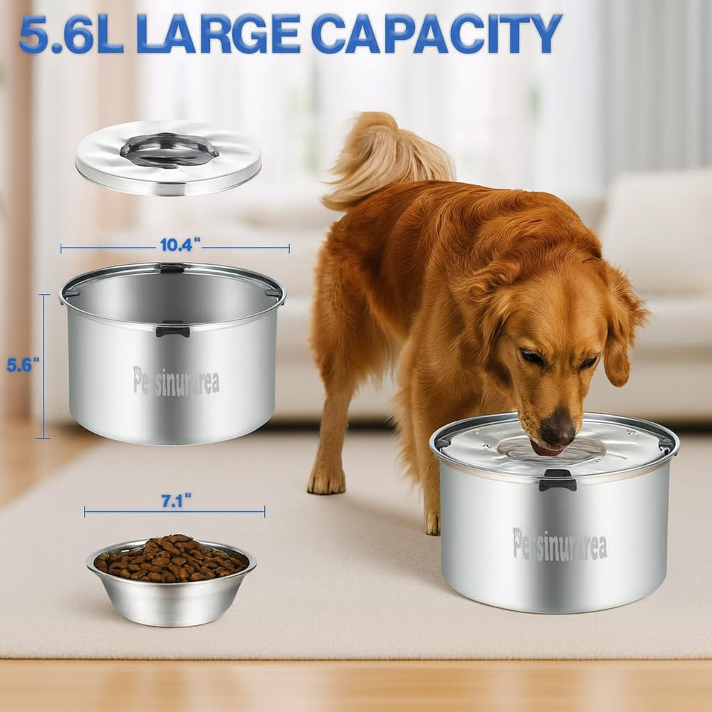 Petsinurarea stainless-steel feeding bowl pairs food and water in one sturdy set.