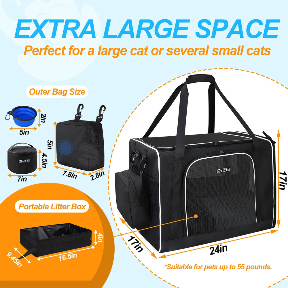 Petskd car-travel cat carrier with seat anchors for secure in-vehicle setup.