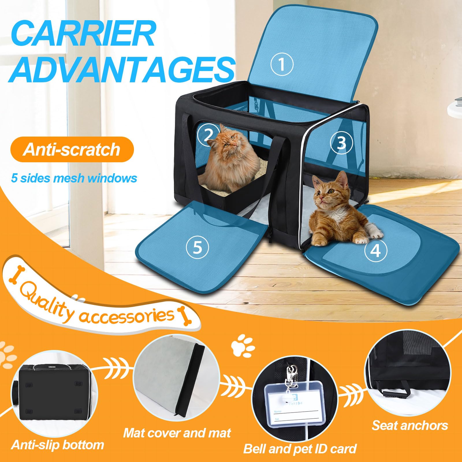 Petskd travel litter box and collapsible water bowl included for on-the-go care.