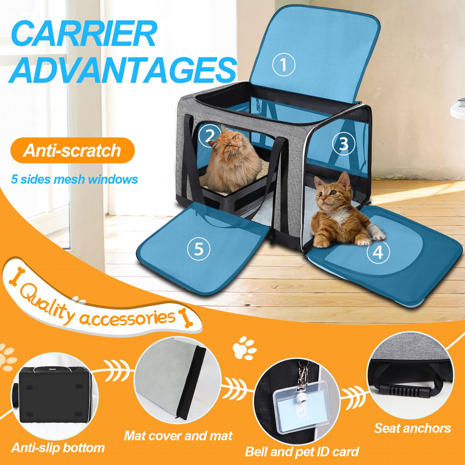 Petskd travel litter box and collapsible bowl included in travel setup