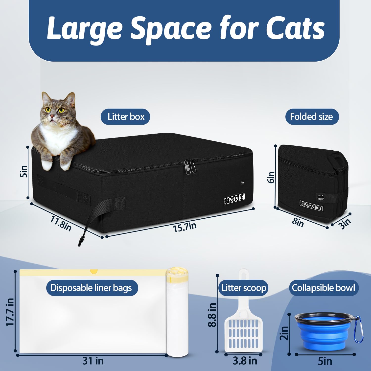 Petskd cat travel litter box lid close-up shows secure odor-sealing lid.