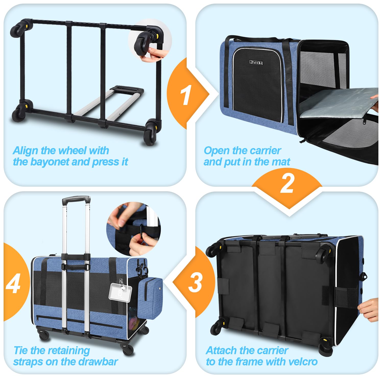 Petskd collapsible water bowl and litter box included for travel setup