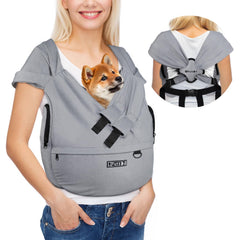 Petskd dog carrier sling with adjustable strap for comfortable hands-free walks.
