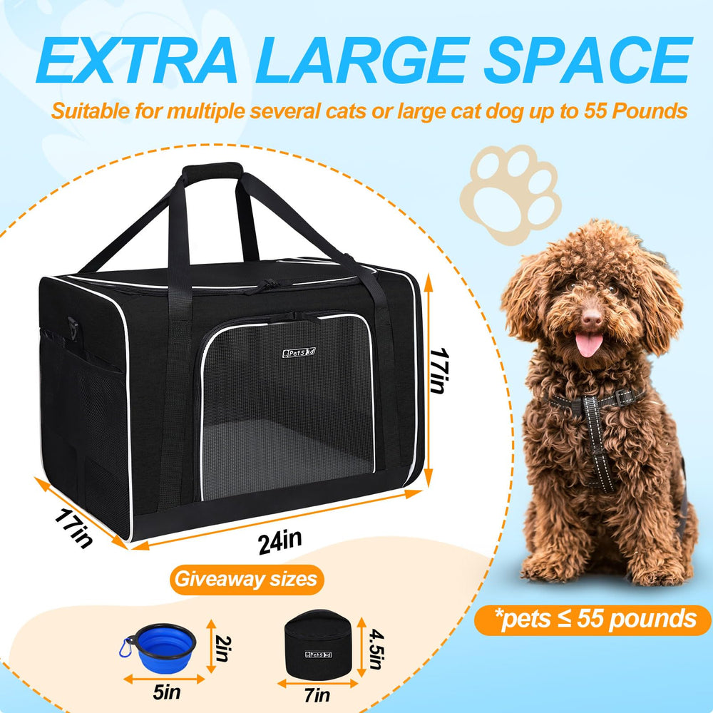 Petskd extra large carrier mesh windows provide ventilation and odor dispersion.