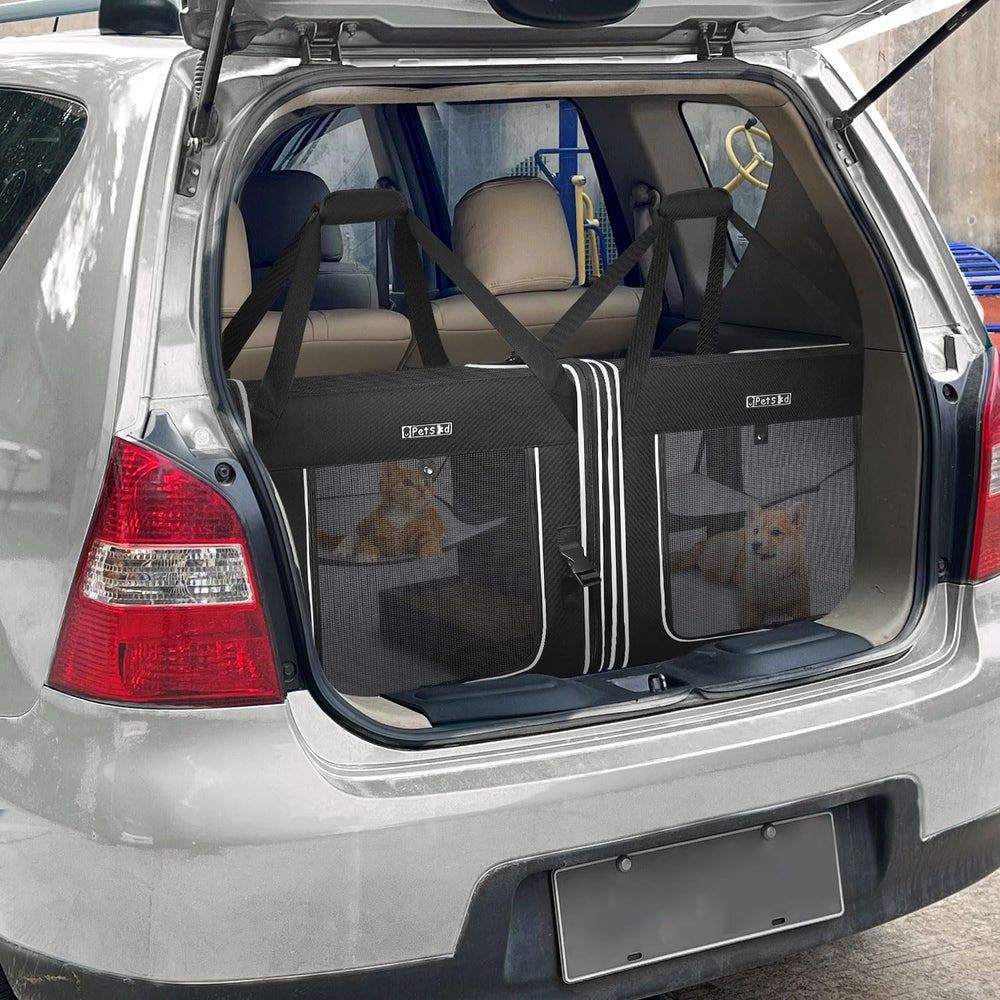 Petskd foldable litter box demonstrates space-saving design for travel.