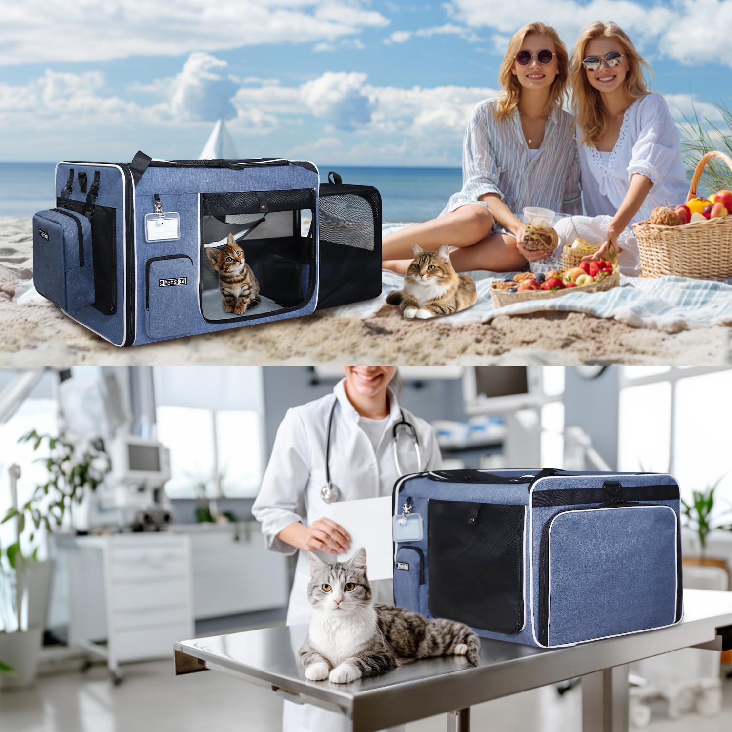 Petskd foldable soft side carrier designed for easy storage and portability