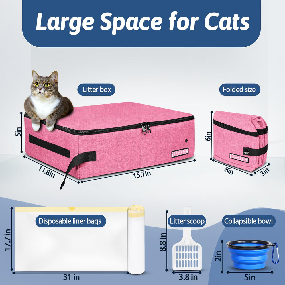Petskd travel litter box folds compactly for easy packing in luggage.