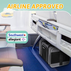 Petskd airline-approved carrier in grey demonstrates Southwest cabin compatibility.