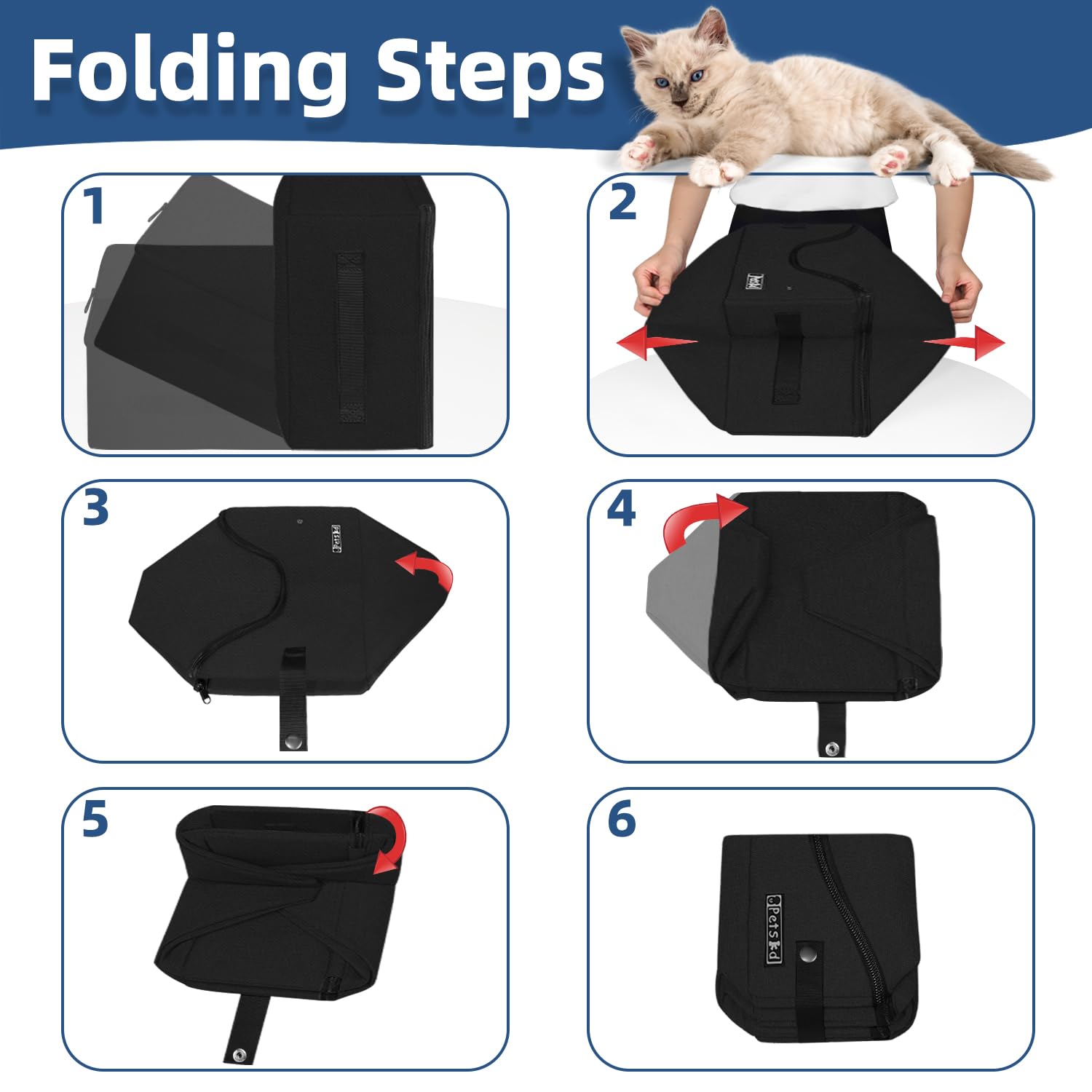 Petskd travel litter box includes scoop and bowl for convenient travel use