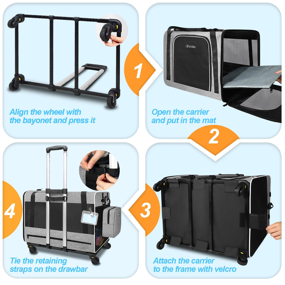 Petskd waterproof fabric and durable mesh for long lasting pet carrier