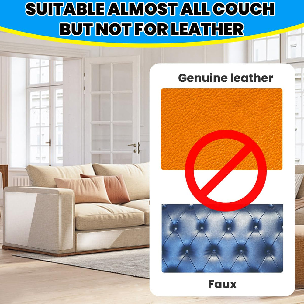Petslucent cat scratch protector on corners demonstrates easy-cut-application for quick sizing.
