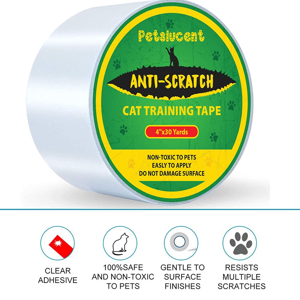 Petslucent green tape being peeled away to reveal residue-free removal.