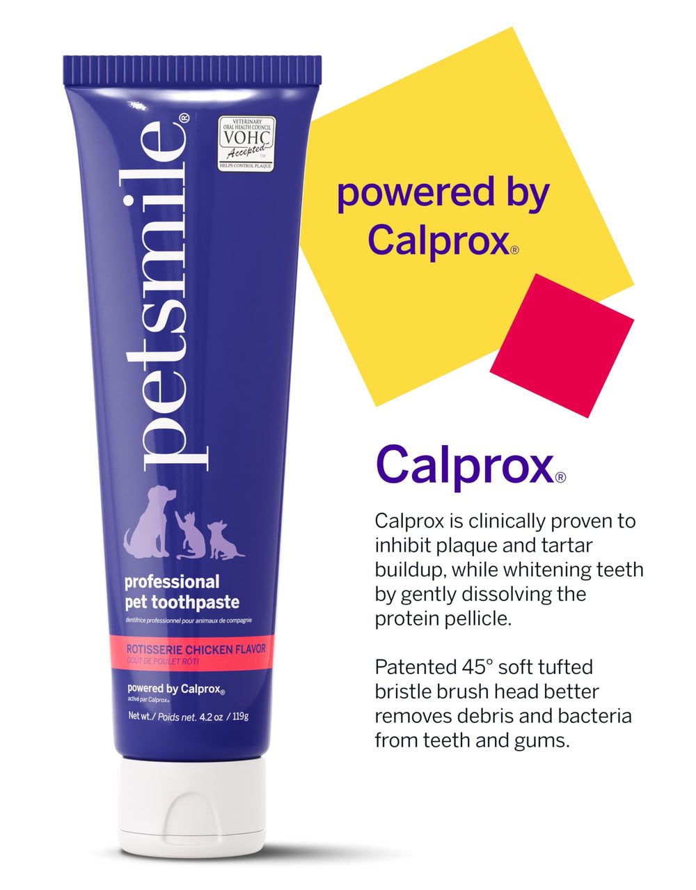 Petsmile Calprox formula dissolves pellicle to help reduce plaque and whiten teeth