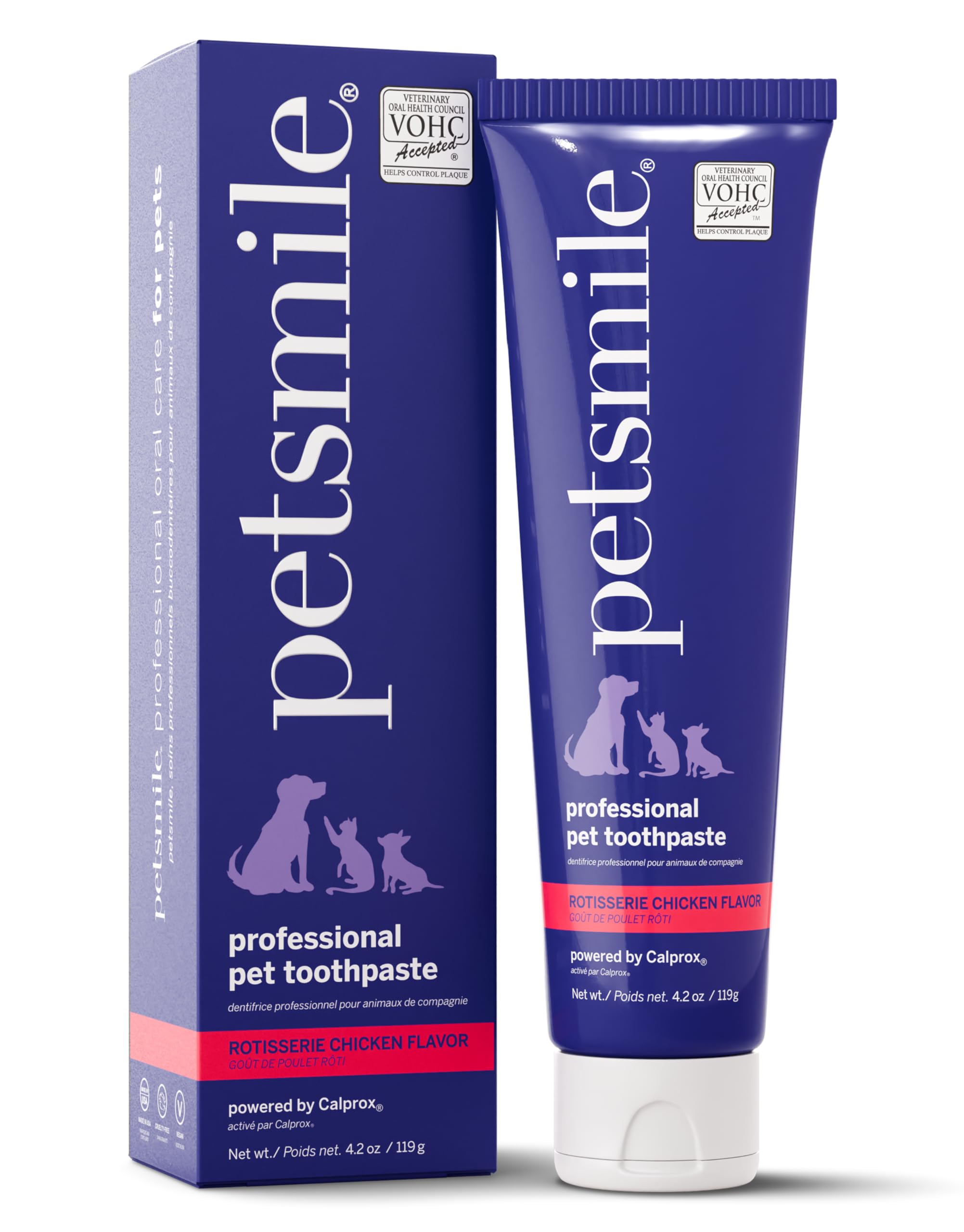 Petsmile professional toothpaste rotisserie chicken flavor supports daily pet dental care and fresh breath