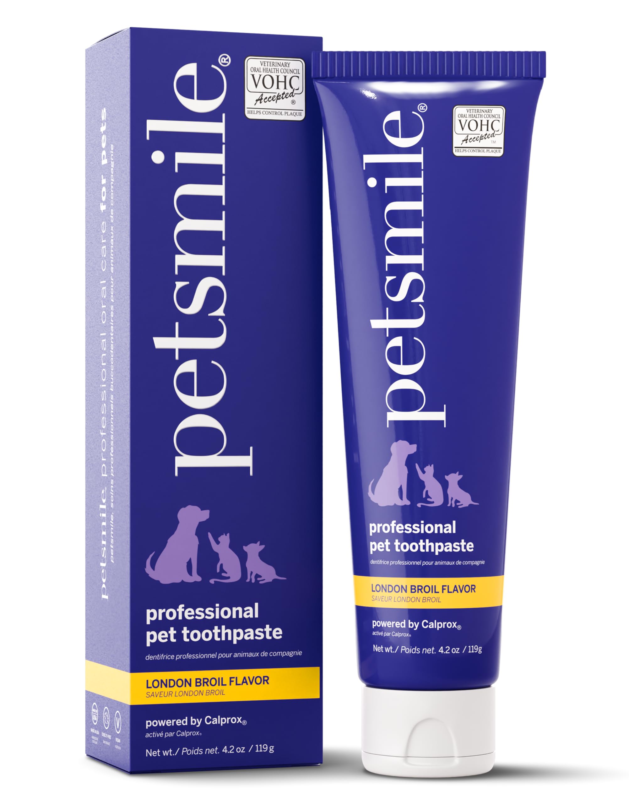 Petsmile professional toothpaste tube close-up highlighting 4.2 oz size for daily dental care