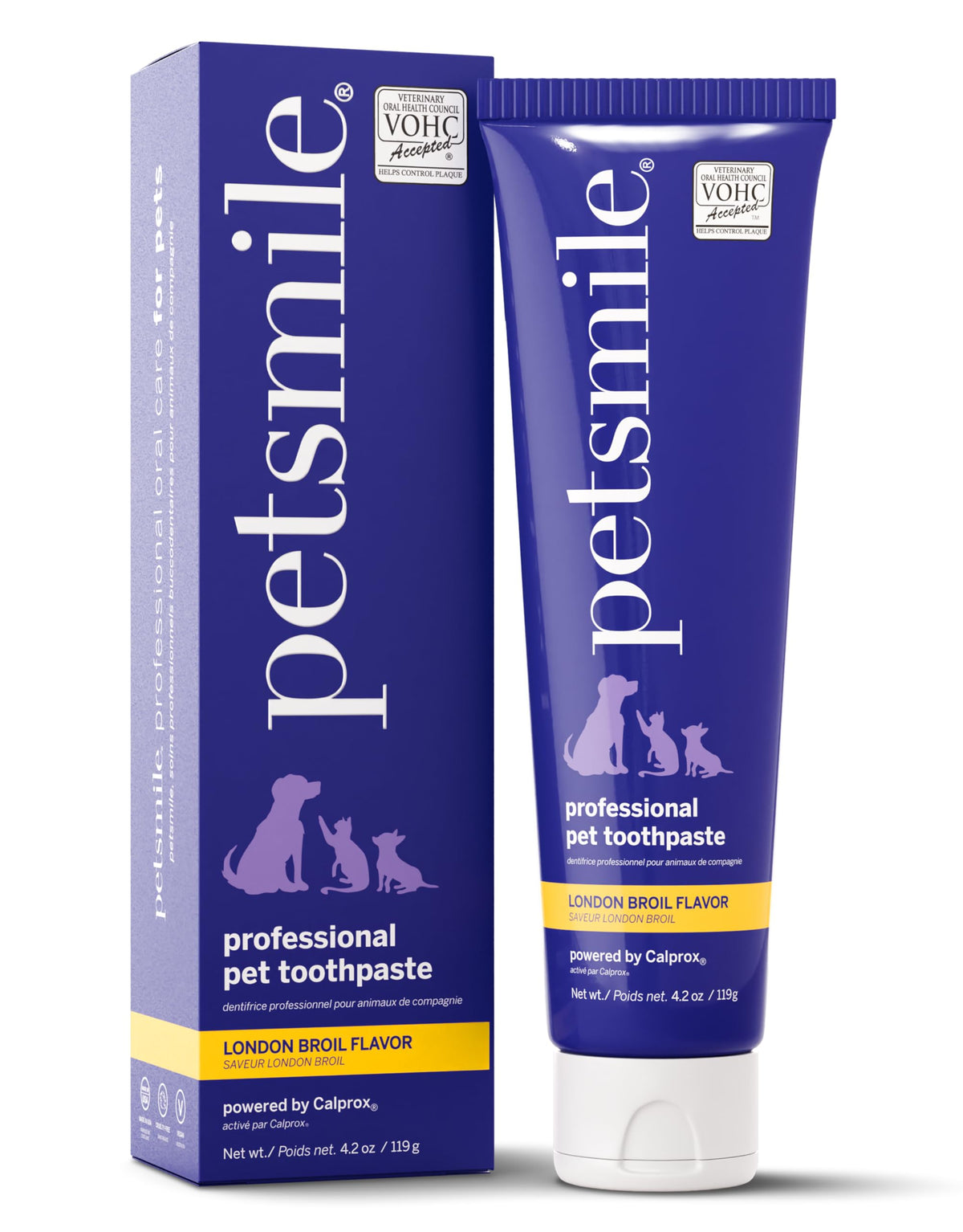 Petsmile professional toothpaste tube close-up highlighting 4.2 oz size for daily dental care