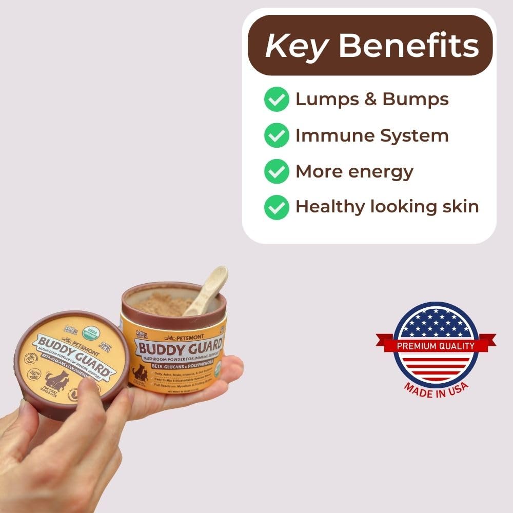 Petsmont Buddy Guard chew in a dog's mouth supporting immune and digestive wellness