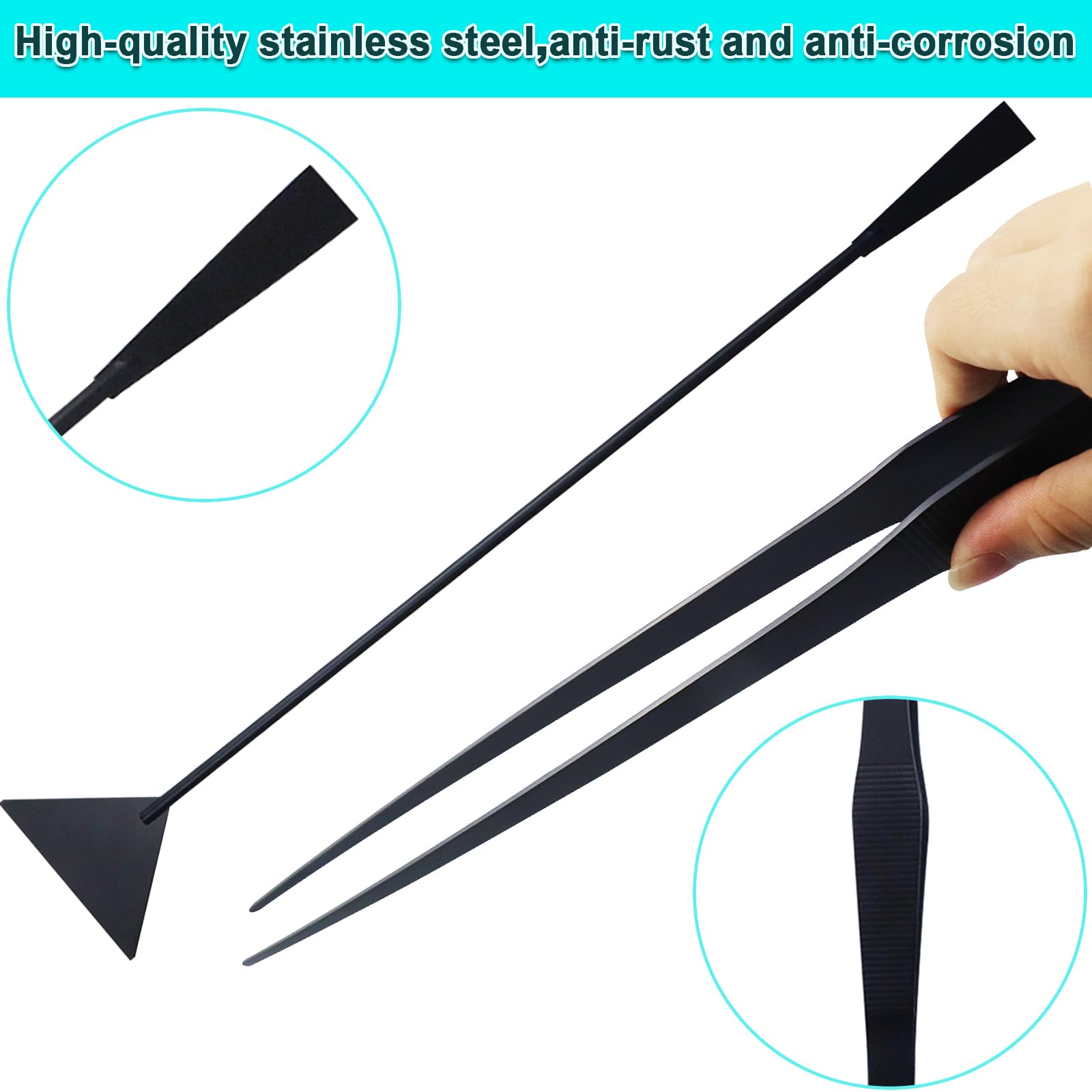 Petsocie anti-rust black aquascaping tools stay durable during maintenance.