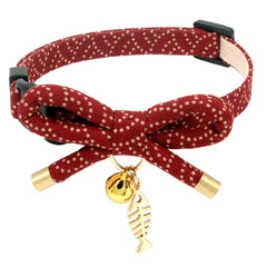 PetSoKoo bowtie cat collar red with bell for stylish everyday wear.