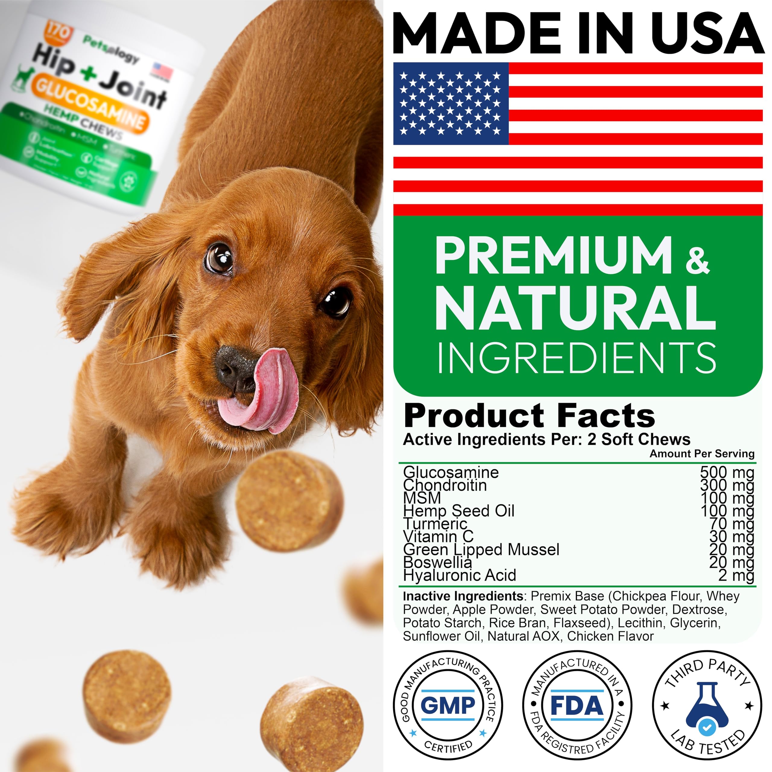 Petsology made-in-usa facility seal on package supports safety
