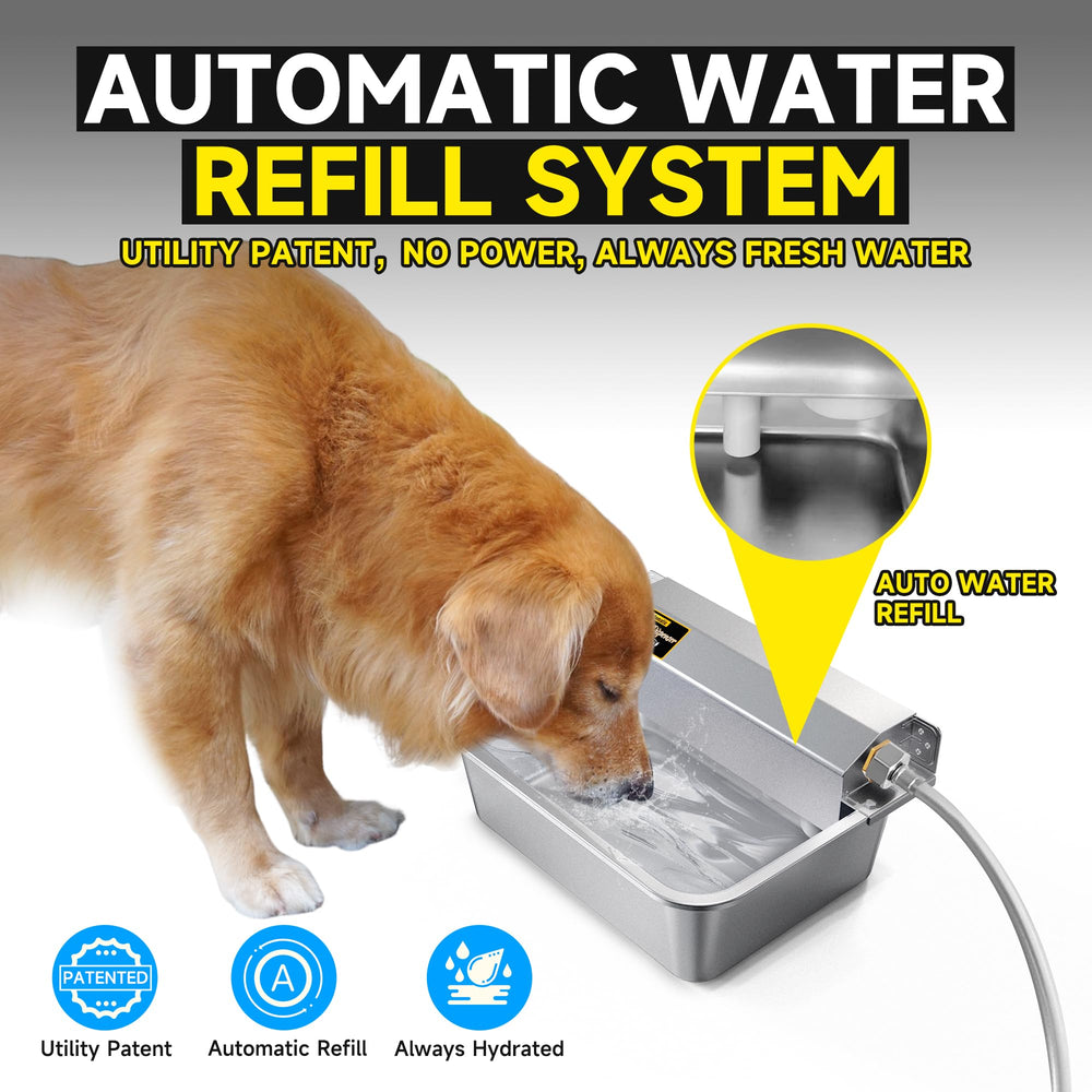 PETSOLON 2-gallon capacity dog water bowl ideal for multiple pets