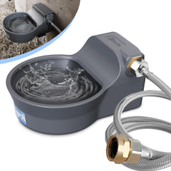 PETSOLON automatic-water-dispenser outdoors providing continuous hydration for pets.