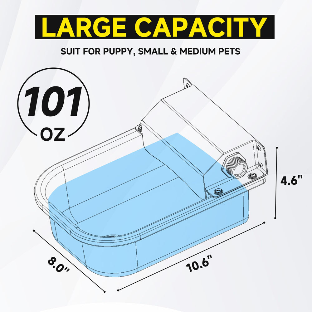 PETSOLON wall-mount option keeps water secure in kennels or barns.