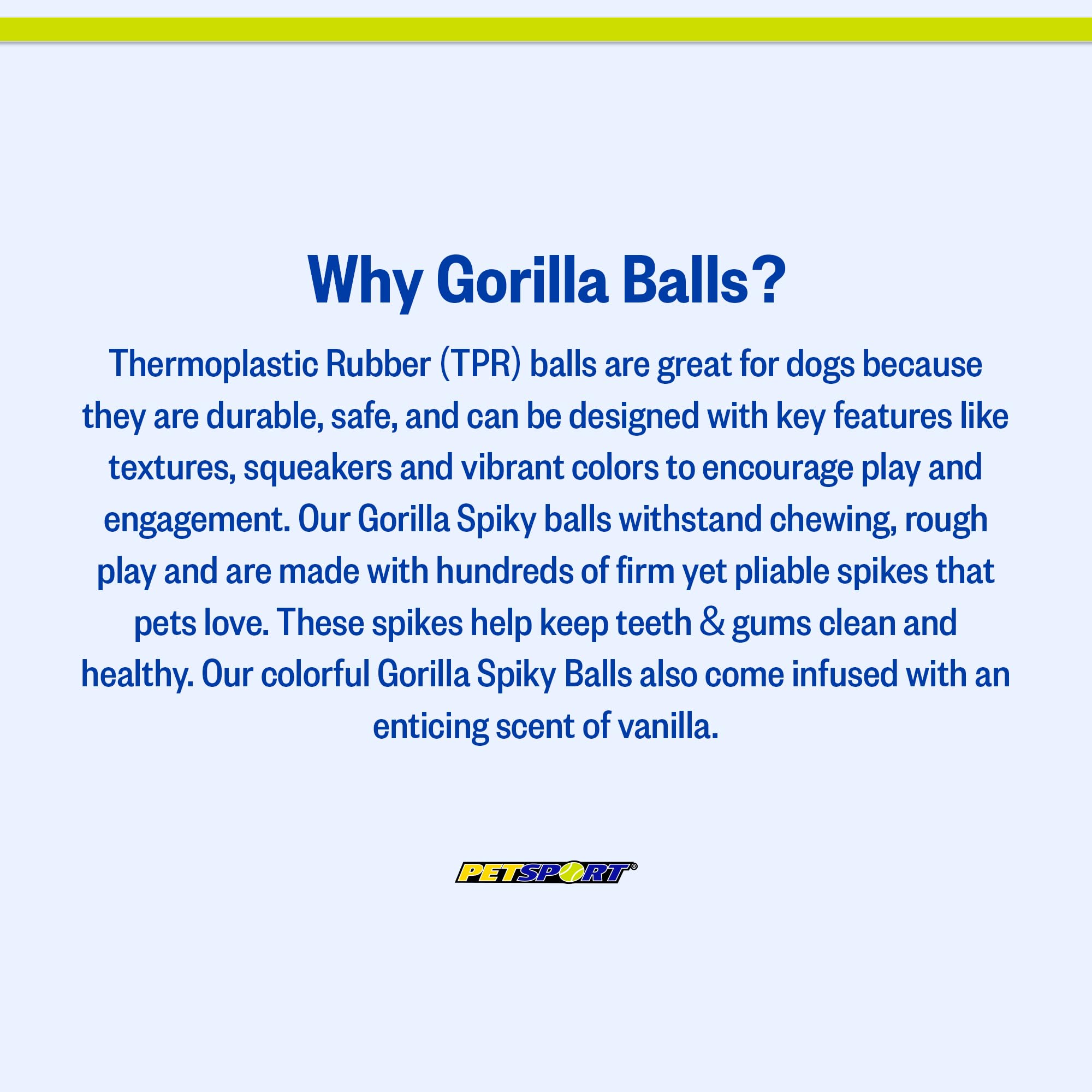 PetSport Gorilla Spiky Ball ideal boredom-busting toy for puppies and older dogs.