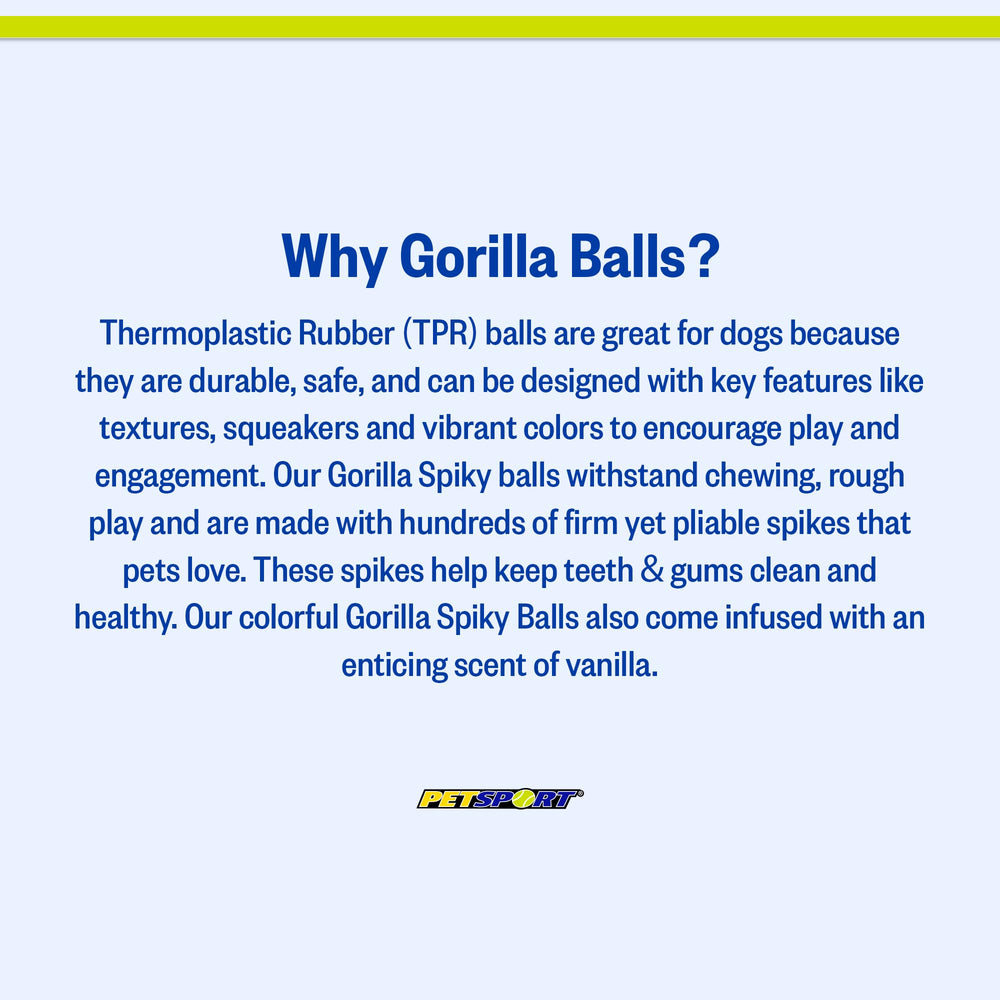 PetSport Gorilla Spiky Ball ideal boredom-busting toy for puppies and older dogs.