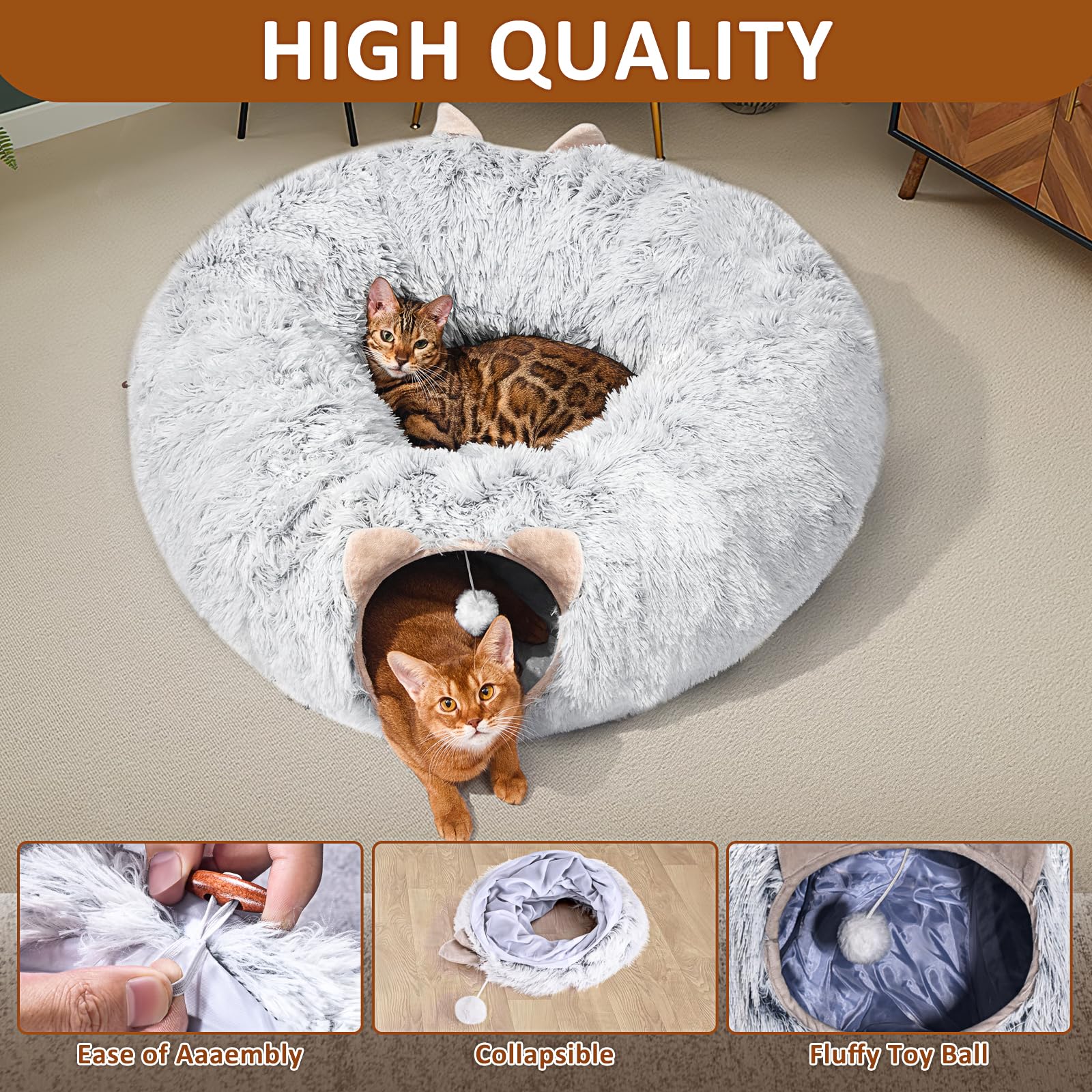 PETSTA Cat Tunnel is durable and easy to assemble with simple button joins.