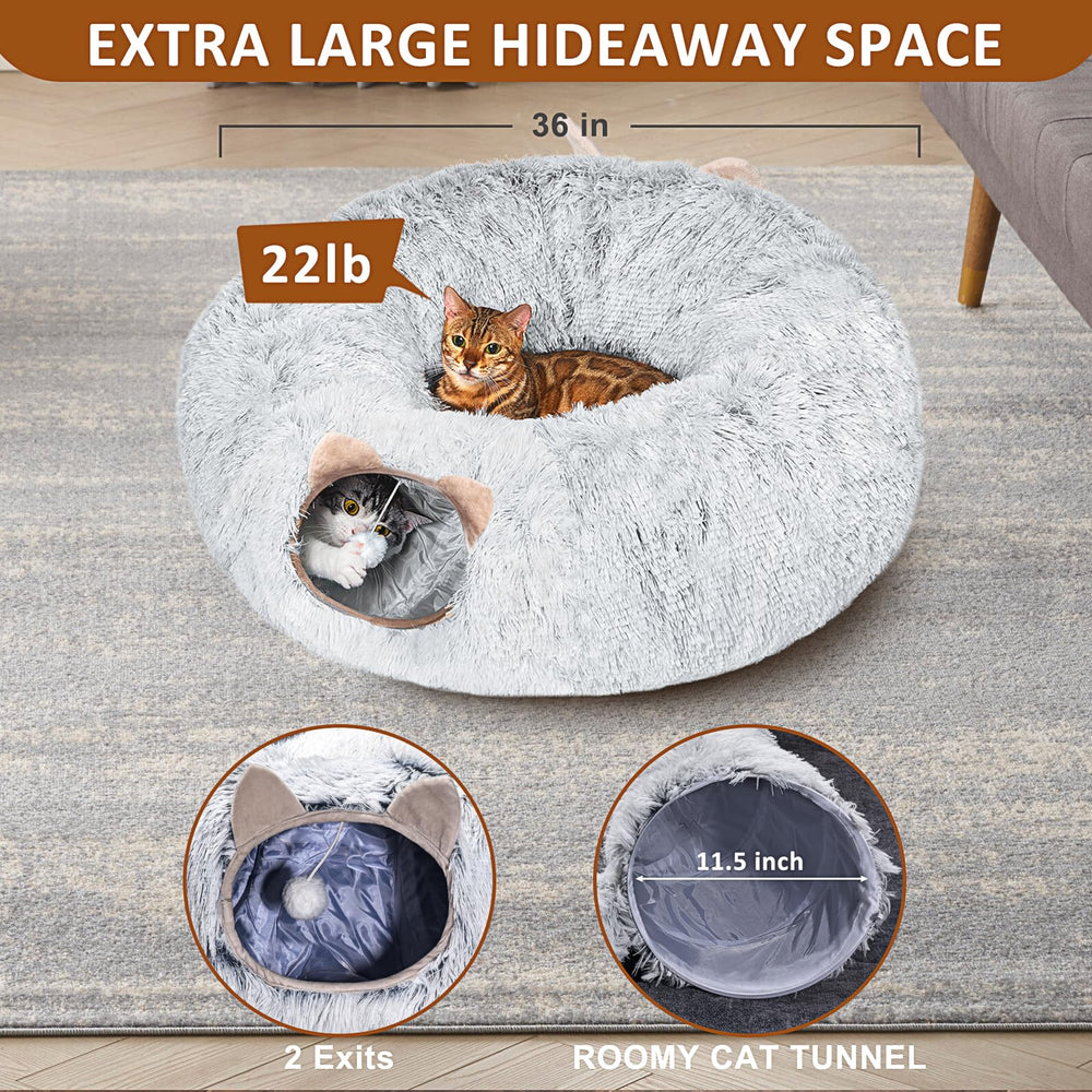 PETSTA Cat Tunnel plush fabric delivers soft texture and comforting lounging spots.