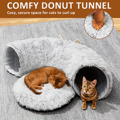 PETSTA Cat Tunnel under Christmas Tree adds festive charm and protects decor.