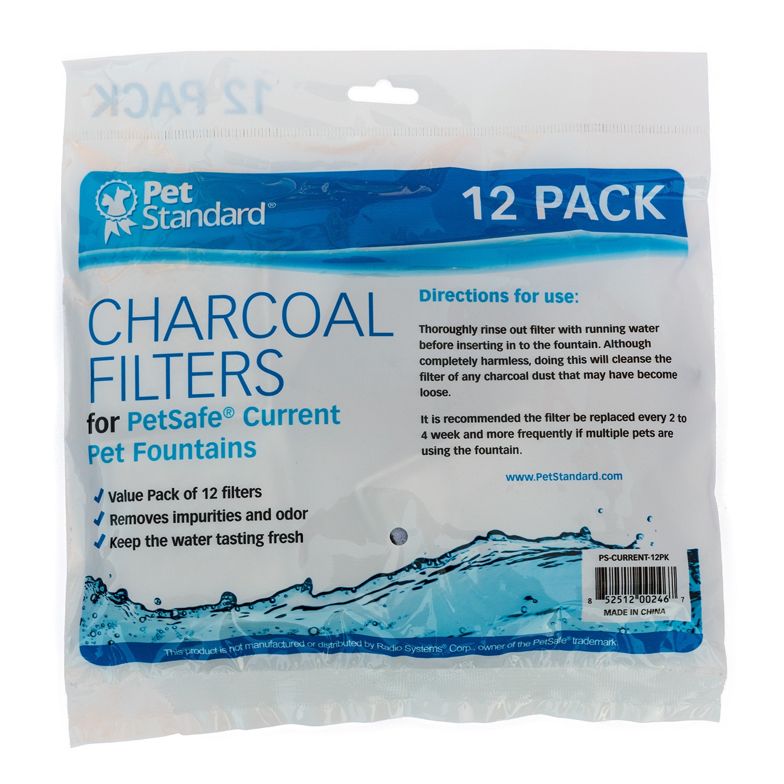 PetStandard soak-before-use step reduces carbon dust entering water.