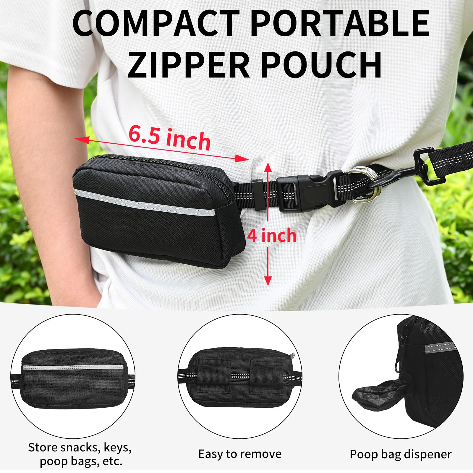 Petstars shock-absorbing bungee leash reduces sudden pulls during runs.