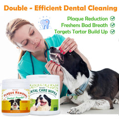 Petstoral dental powder beef liver tub close-up highlights flavor and daily use