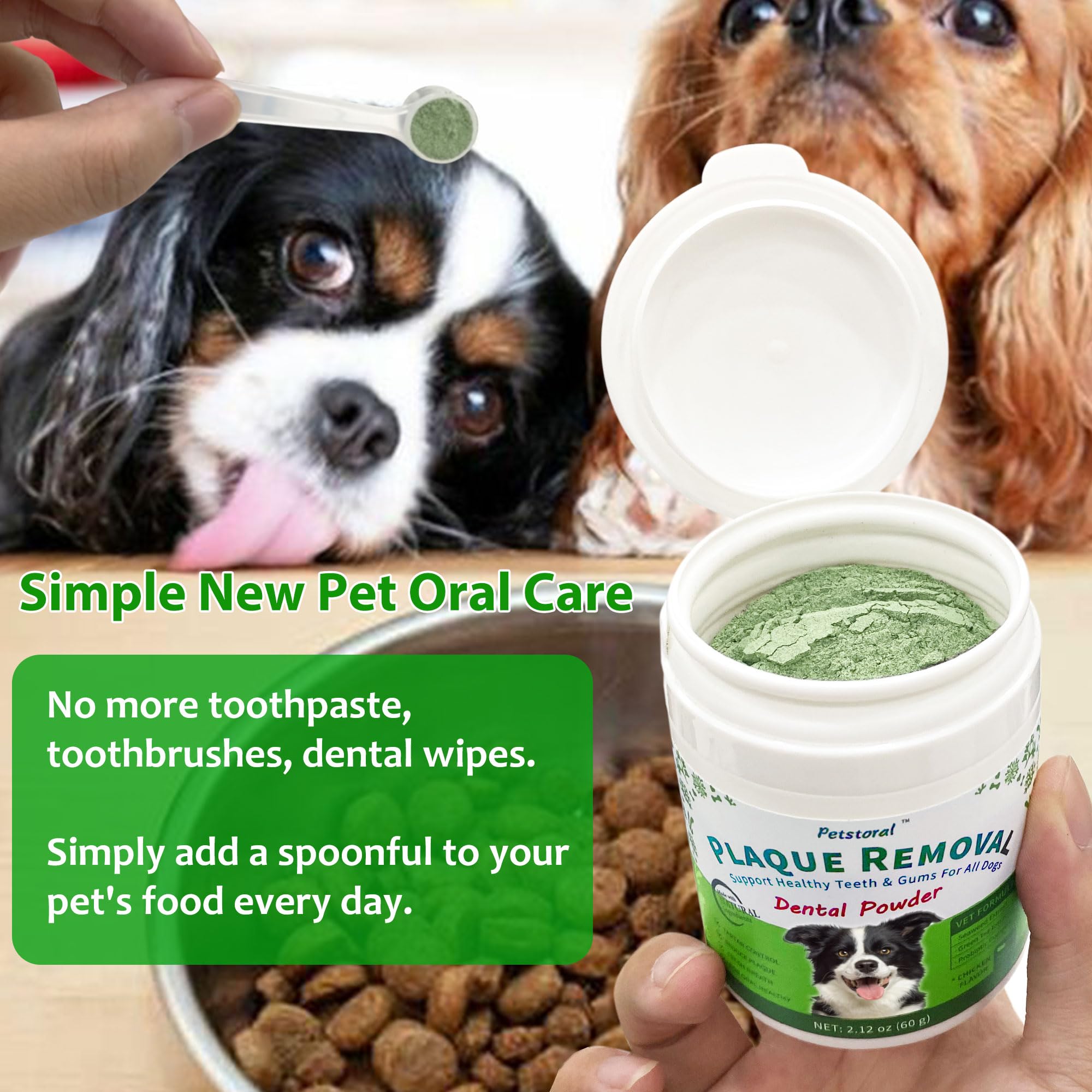 Petstoral seaweed-probiotic blend emphasizes fresh breath and digestion support.