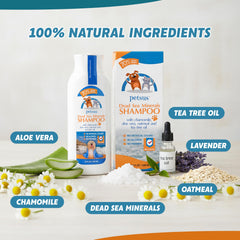 Petsus Oatmeal Shampoo aloe vera slice conveys hydrating care for soft coats.