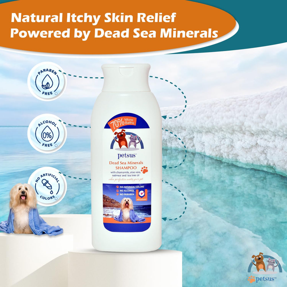 Petsus Oatmeal Shampoo label close displays plant-based ingredients you can trust.