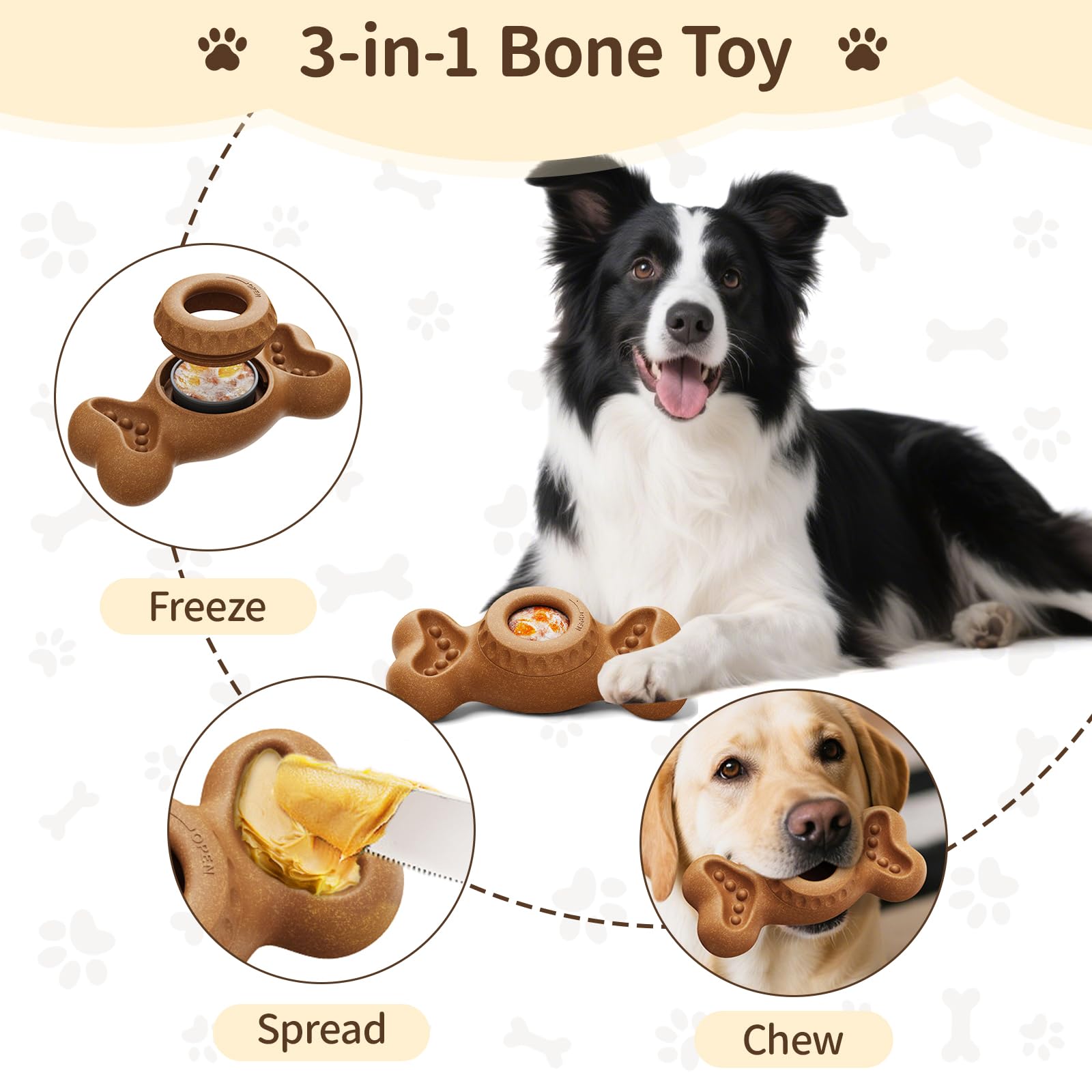 PETSWEET 3-in-1 enrichment toy filled with treats for extended licking.