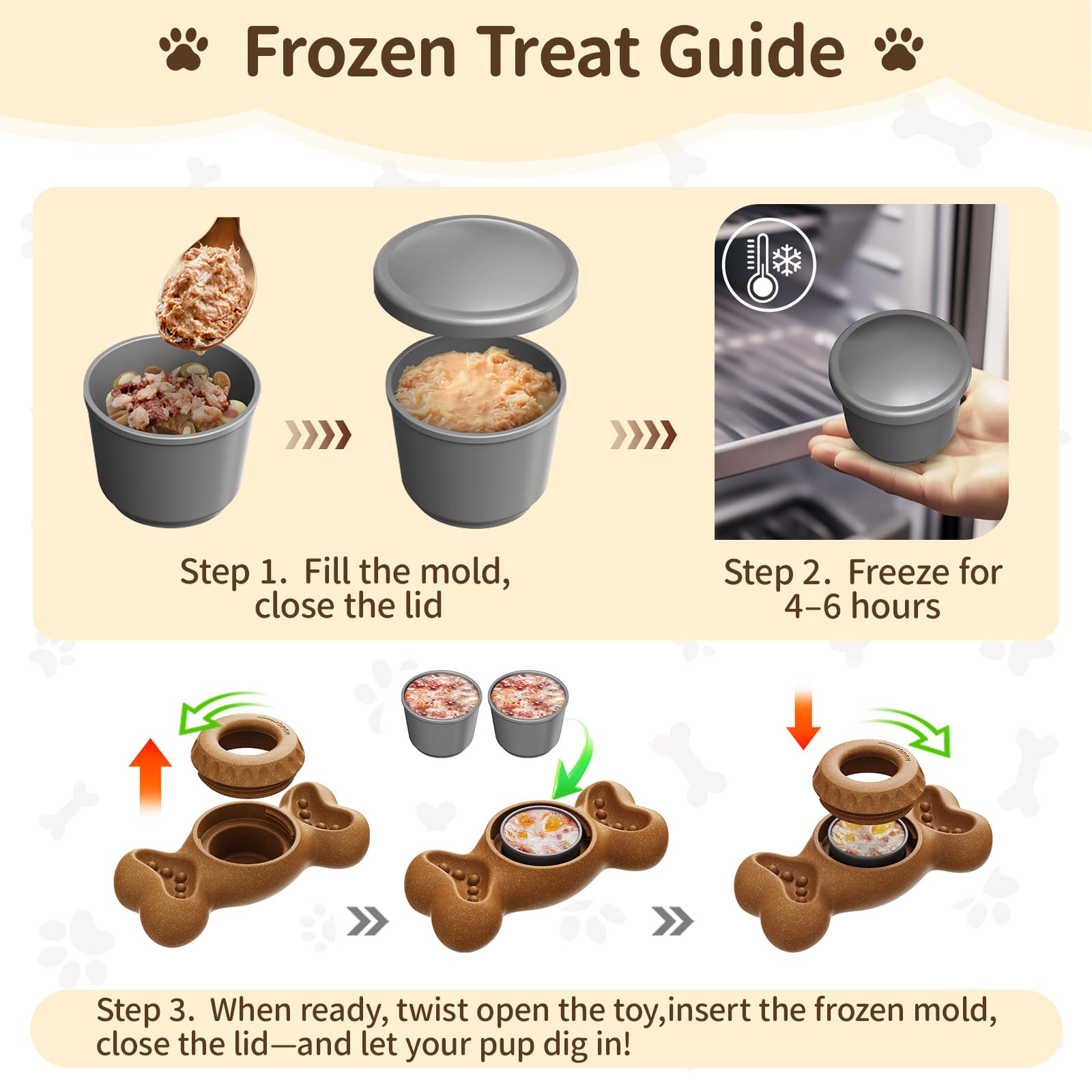 PETSWEET 3-in-1 enrichment toy with frozen treats ready for chewing sessions.