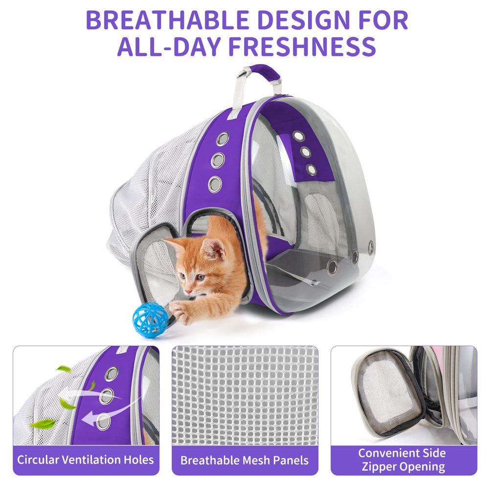 PETSWEET Cat Backpack Carrier removable bottom cushion adds cozy support.