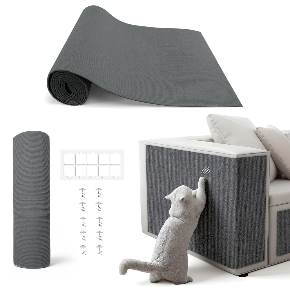 PETSWEET cat-scratch-furniture-protector on a sofa shields upholstery from claws.