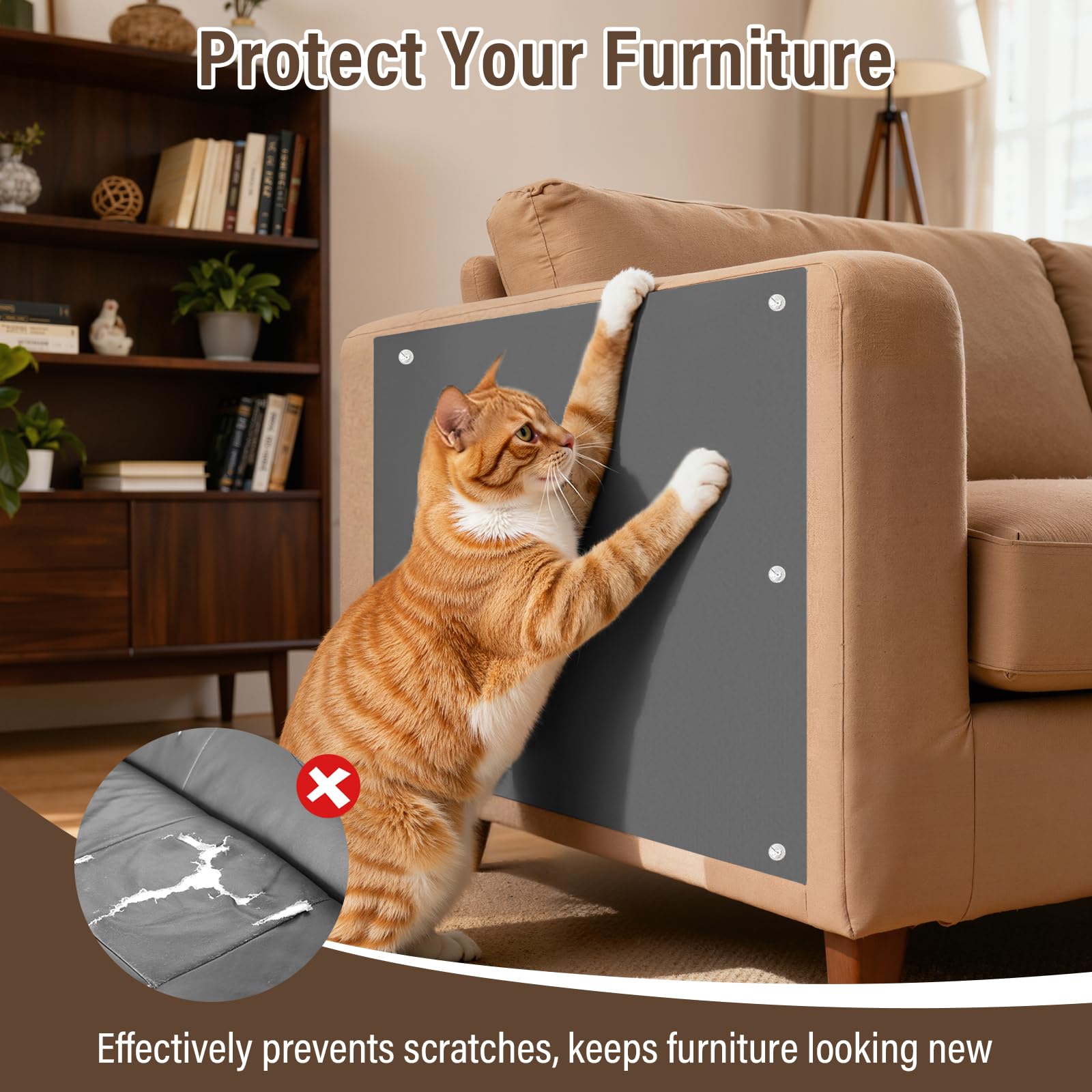 PETSWEET cat-scratch-furniture-protector texture close-up shows the protective surface designed for paws.