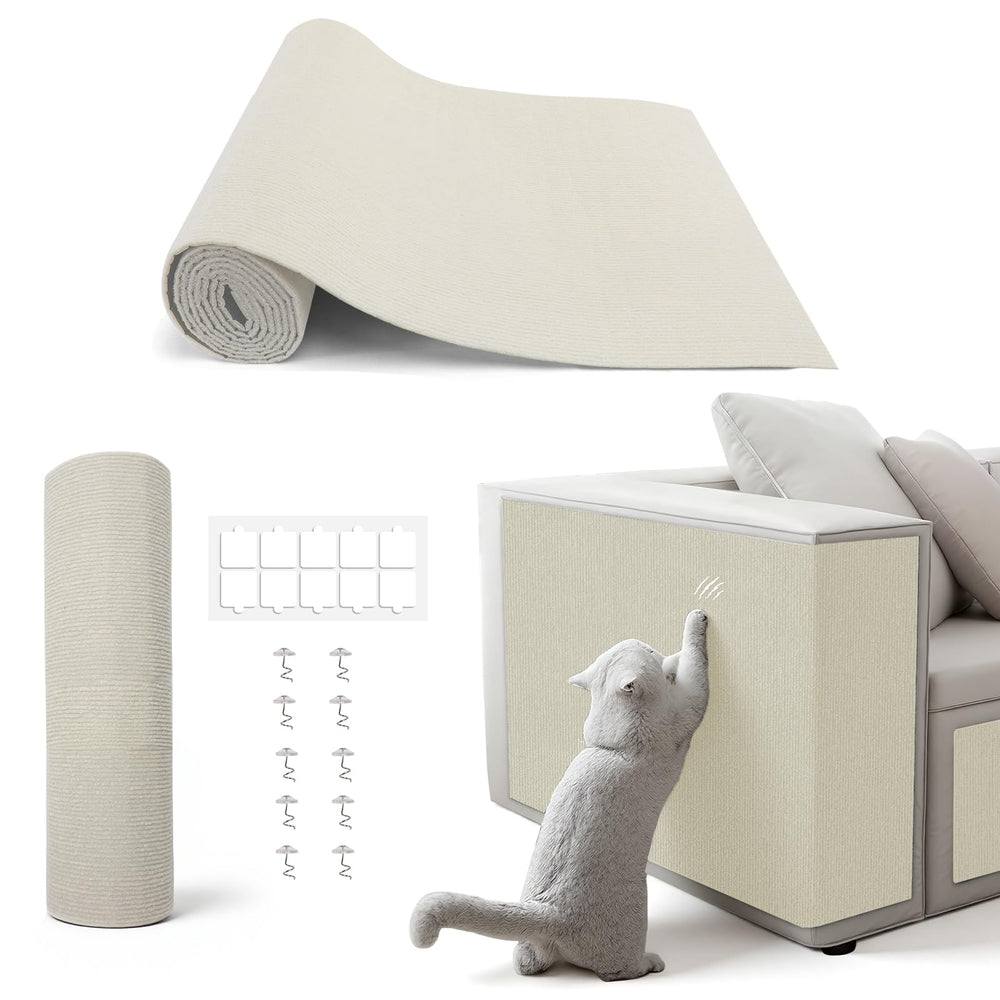 PETSWEET Cat Scratch Mat provides sofa protection while soothing paws during scratching.