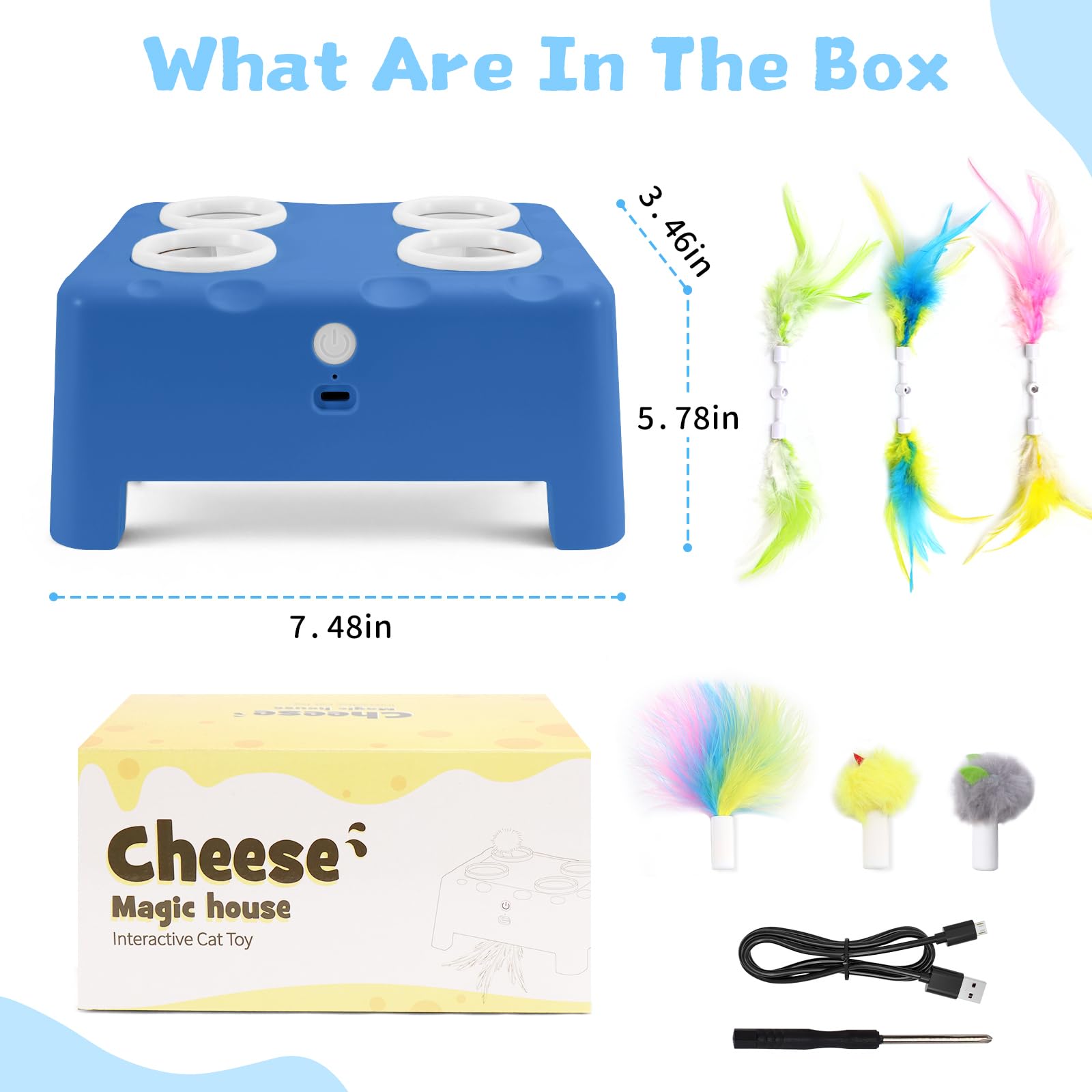 PETSWEET cat toy non-slip base—stable surface during energetic play.