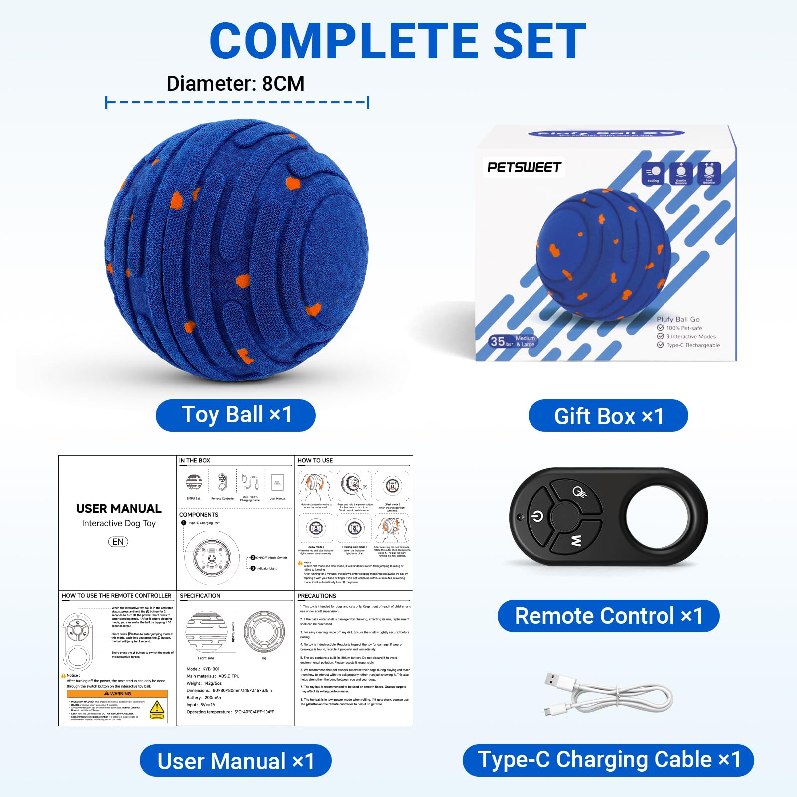 PETSWEET IPX6 waterproof toy ready for damp outdoor adventures.