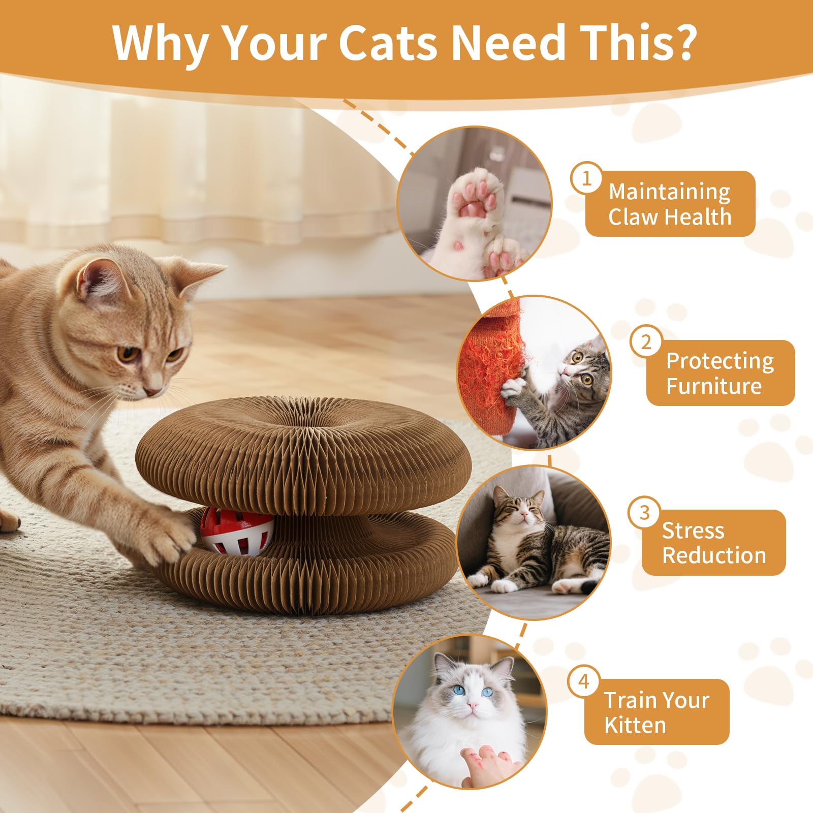 PETSWEET Magic Organ honeycomb cardboard detail highlights durable, eco-friendly design for indoor use.