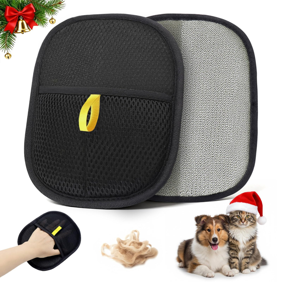 PETSWEET pet-hair-removal-glove-on-sofa removes fur from upholstery easily.