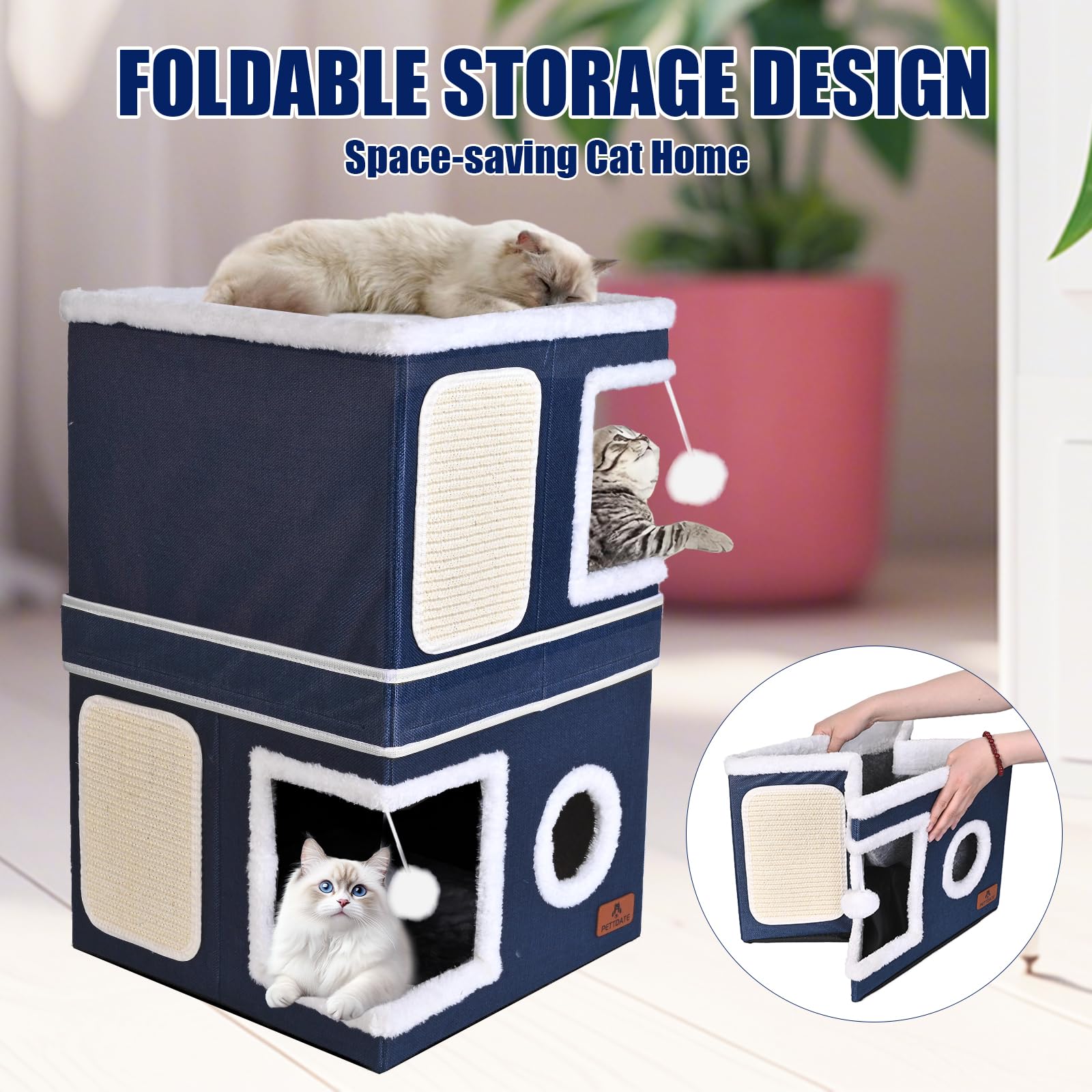 PETTDATE durable MDF frame supports cats up to 30 lbs with safe materials